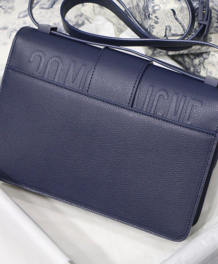 Christian Dior 30 Montaigne Calfskin Bag Dark Blue